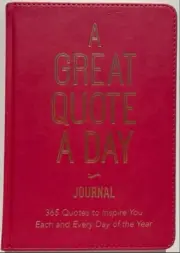 NEW Eccolo Embossed Soft Leatherette Red Notebook "A Great Quote A Day" -Journal