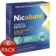 6 x Nicabate Clr Patch 21Mg Step 1 7Pk