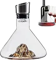 Wine Decanter with Aerator | 1500ml Glass Wine Carafe with Built-in-Dispenser - Wine Aerator for Women Men, Stainless Steel Filter