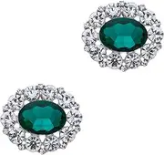 [Generic] 2Pcs Sparkly Removable Oval Egg Shape Crystal Shoe Clips Accessories for Women Bride Wedding Party Shoes Decoration