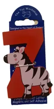 The Toy Workshop - Wooden Magnetic Jungle Alphabet Letter - Red “Z” Zebra