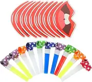 GLSTOY 20Pcs Party Blowouts Noisemakers Fun Whistles for Sporting Events Year Celebrations Cartoon Design Party Props for Creating Festive Atmosphere