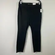 Old Navy Pixie Pants Womens 14 High Rise Black Solid Split Hem