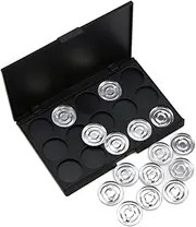 15 Eyeshadow Case Makeup Kit Organizer Containers Mascara Makeup Spatula Highlighter Makeup Blush Palette Makeup Case Z Palette Lip Palette Empty Cosmetic Eyeshadow Palette Silver FOMIYES