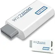 Powice Wii HDMI Adapter, Wii Adapter HDMI, Adapter for Wii to TV, 720/1080P Wii to HDMI Adapter for Wii Monitor Projector TV (White)