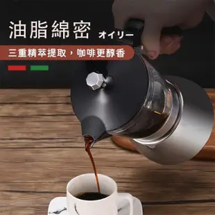 【DR.Story】PRO升級單閥可視義式濃縮摩卡手沖壺-180ML-4杯(摩卡壺 咖啡手沖壺)