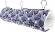 Happyyami Adorable Chinchilla Hammock Plush Hanging Tunnel Bed for Hamsters Rats Pets Safe Breathable Material Hideout for Ferrets Guinea Pigs Heart Design