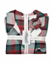 New Victorias Secret Flannel Button Lounge PJ Set Pajamas Plaid Large 3Pc