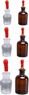 HEALEEP 6Pcs Glass Dropper Bottles White Brown for Essential Oils Laboratory Use and Crafting and Easy to Use