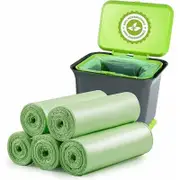 Sztxj 100 Biodegradable Trash Bags, 20 Liter Thick Biodegradable Compostable Trash Bags for Food, Home, Kitchen, Office, Home, Garden Waste for Pets