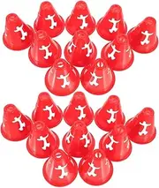 CORHAD 20Pcs Soccer Training Cones Windproof Agility Markers for Football Basketball Roller Skating Practice Obstacle Courses and Sports Games