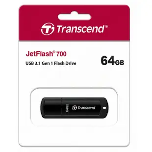 創見 Transcend JF700 32G/64G/128G/256G/512G JetFlash700 黑色 USB3.1 隨身碟-富廉網