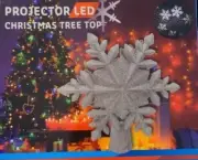 9 inch Christmas Tree Topper Lighted LED Rotating Magic Snowflake Projector