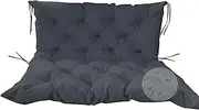 Extra Thick Waterproof Garden Cushions with Backrest and Non Slip Pads for Patio Porch Lawn Swing Seat Recliner Replacement Mat Dark Grey (150 * 100 * 10cm)