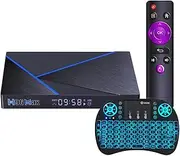 Android 12.0 TV Box, 8G+64G RK3356 Quad-Core 64Bits ARM Cortex-A53, 2.4/5.8G Dual-Band Wi-Fi/10-1000M LAN BT4.1 H.265 UHD 4K / 8K, with Mini Wireless Keyboard,2gb+16gb