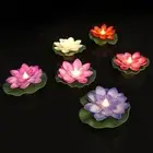 Water Lily Artificial Plants Floating Pool Light Garden Decor Practical