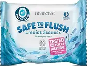 Natracare Safe to Flush Moist Tissues, Made of 100% Paper and an Organic and Natural formula with Aloe Vera and Witch Hazel, Sewer Safe, Flushable Wipes(16 Packs, 480 Wipes total)