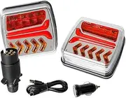 1 Set 12V 24V 30M Wireless Magnetic LED Tail Light Trailer Rear Light Signal Warning Brake Light RV Camper Lorry Truck