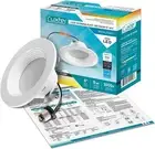 LUXTER 4 Inch Dimmable LED Downlight Retrofit Kit Recessed Lighting 4 Pack
