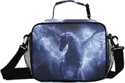 Horse Fly Fantasy Insulated Lunch Box for Women Men - Ideal for Work, Picnics - Includes Adjustable Shoulder Strap