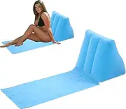 Beach Lounge Chair Inflatable Lounge Chair with Air Back Support Portable Beach Chair Mat Easy to Fold Inflatable Lounger for Sunbathing Traveling Camping, Inflatable Lounger