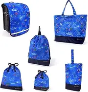 COLORFUL CANDY STYLE NU105200 Kindergarten Entrance School Entrance 6-Piece Set, Lesson Bag, Quilting (Gusseted), Shoe Case, Drawstring Bag, Gymnastics Clothing Bag, Lunch Bag, Cup Bag, Small Items,