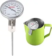 Milk Thermometer for Steaming Milk - Pot Thermometer for Yogurt, Coffee Cheese Making Supplies with Clip Espresso, Bar Coffee Thermometer for Frothing Milk 195mm Probe