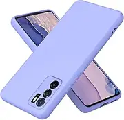 [BORYA] Liquid Silicone Case for Oppo A16/OPPO A16s/OPPO A54s, Ultra Thin Shockproof Soft Silky TPU Scratch-Resistant Mobile Phone Case, Elegant Simple Protective Case with Microfibre Lining, Purple