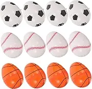 Amosfun 12pcs Fillable Egg Shape Candy Boxes Fun Easter Party Supplies Refillable Sport Eggs for Hunts and Celebrations