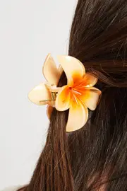 Orange Flower Claw Clip