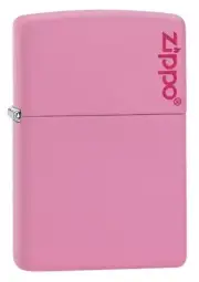 Zippo 238ZL, Classic Pink Matte Finish Lighter, Zippo Logo, Full Size