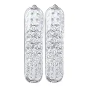14k White Gold Round Prong-set Diamond Hoop Earrings 1/8 Cttw
