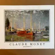 Red Boats at Argenteuil 1875 - Claude Monet - French Arts Print 16x20