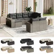 Garden Sofa Set 10 Piece with Cushions Modular Sofa Couch Poly Rattan vidaXL