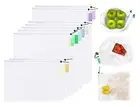 Reusable Produce Bags Heavy Duty Double Stitched Washable Mesh Grocery Bag wi...
