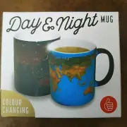 World Day And Night Heat Changing Mug Map Coffee Tea Cup Activated Color Globe