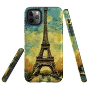 For iPhone 11 Pro Max Tough Protective Cover, Eiffel Tower Painting