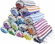 Sale Set of 4 XL Turkish Cotton Bath Beach Spa Sauna Hammam Yoga Gym Hamam Towel Fouta Peshtemal Pestemal Blanket - Set of 4 with Gift Bath Mitt