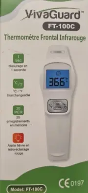 Digital infrared forehead thermometer for adult baby or child. VivaGuard