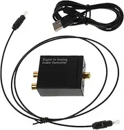 Gadpiparty Optical to Analog Audio Converter Coaxial to 3.5mm Jack Adapter Universal Audio Converter for Tv