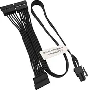 COMeap SATA Power Cable for Thermaltake PSUs, 6 Pin to 3X 15 Pin SATA Hard Drive Adapter for Some Types of Thermaltake Modular PSUs 20-in(50cm)