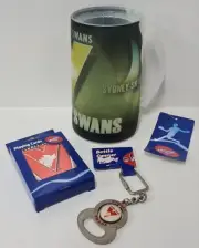 AFL Sydney Swans Supporter Pack NEW Bottle Opener Playing Cards Keyring