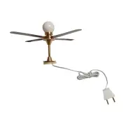 Miniature Vintage Dollhouse Ceiling Fan Light 12V Power System Blades Move New