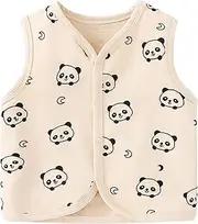 [ANIMQUE] Baby Toddler Vests Children's Jacket Boys Girls Sleeveless Children's Vest Spring Autumn Cardigan Top with Cartoon Pattern