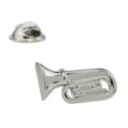 Silver Coloured Tuba Music Lapel Pin Badge X2AJTP491