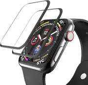 For Apple Watch Series 3,42-mm Case,Clear Plastic Screen Protector,2-pack