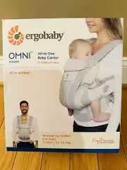 Ergobaby Omni Breeze All-Position Mesh Baby Carrier- Pearl Grey Ret $200 0-4year