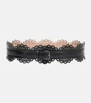 [Alaia] Alaïa Laser-cut leather belt Inch 23.5 black