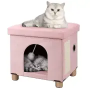 BRIAN & DANY Foldable Cat Bed for Indoor Cats, Large Cat Cube for Pet Cat Hou...