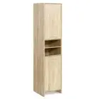 Storage Cabinet 2 Doors Laundry Cupboard Towel Shelf Toiletries Bathroom Brown